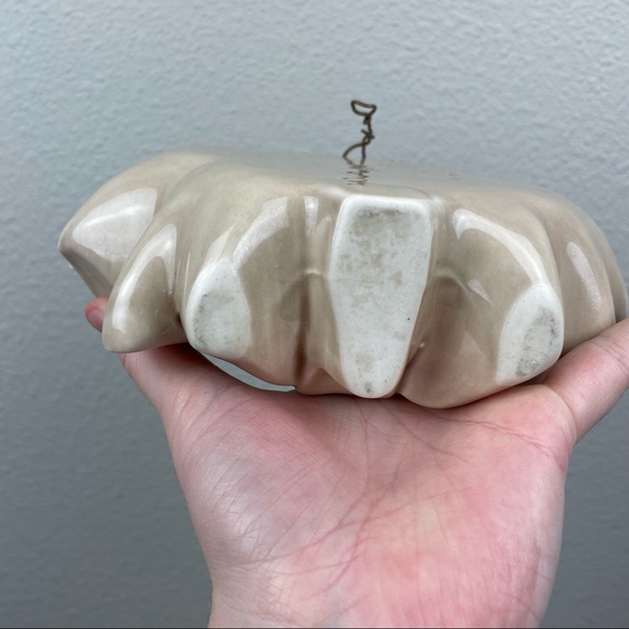 VTG Ceramic Pink Gold Glossy Flower Hanging Wall Pocket Plant Propagation Statio - Picture 16 of 16